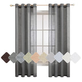 1 x RAW Customer Returns MIULEE Set of 2 Voile Curtain Sheer Linen Curtain with Eyelets Transparent Linen Look Curtain Eyelet Curtain Living Room Window Curtain Translucent Decorative Curtain Bedroom 140 x 200 cm W x H Dark Gray - RRP €30.24