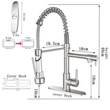 1 x RAW Customer Returns SkyPanda kitchen faucet, brushed brass spring faucet 360 rotatable with pull down mixer spray head, with 2 outlets jet and spray spray head high pressure, nickel brush - RRP €72.0