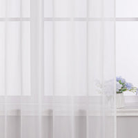 1 x RAW Customer Returns HongYa Stores Voile Curtain Scarf Transparent Curtain with Satin Ribbon Eyelets H W 170 300 cm White - RRP €32.26