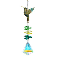 1 x RAW Customer Returns H D HYALINE DORA Rhinestone Hummingbird with Crystal Suncatcher, Stained Glass Window Hanging Ornament, Crystal Prism Suncatcher, Outdoor, Indoor, Home Garden, Party Decoration - RRP €9.97