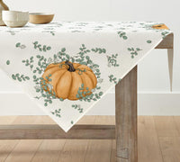 1 x RAW Customer Returns Artoid Fashion Orange Pumpkins Leaves Autumn Tablecloth, Seasonal Table Linen Kitchen Table Decoration Indoor Holiday Party Decor 85x85 cm - RRP €8.64