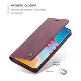 1 x Brand New Bigcousin Case Compatible with Huawei P40 Pro, Flip Leather Edition, Magnetic Flip Case, Stand Function and Card Slots - Wine Red - RRP €19.2