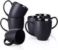 1 x RAW Customer Returns DOWAN 475ml coffee cups coffee mug set, 6-piece porcelain coffee cup large - large coffee pot with handle - ceramic cup matt for coffee, tea cocoa, coffee cup black 6 pieces - RRP €41.29