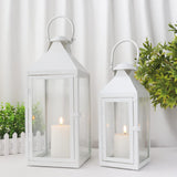 1 x RAW Customer Returns Set of 2 decorative antique white brush lanterns - RRP €64.99