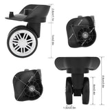 1 x RAW Customer Returns Alomejor Luggage Suitcase Wheels Replacement Universal Casters for Travel Suitcase Double Row Mute Suitcase Wheels Repair Wheel, Polypropylene PP , Black - RRP €57.7