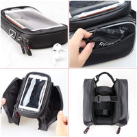 1 x RAW Customer Returns ROTTO Bicycle Frame Bag Top Tube Bag Waterproof Cell Phone Bag Cell Phone Holder for Mountain Bike Road Bike - RRP €22.99