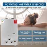 1 x RAW Customer Returns 16LPM Gas Water Heater, 32KW LPG Gas Water Heater, Works at Low Water Pressure with Propane and Butane, Suitable for Homes Campers Cabins Outdoors - RRP €191.59