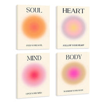 1 x Brand New Magiho 4 Piece Poster Set, Body Mind Soul Heart Aesthetic Room Decor, Aesthetic Decoration Yoga Law of Attraction Manifestation Room Decor Y2K 20 25cm  - RRP €20.4