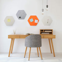 1 x RAW Customer Returns SEG Direct Hexagonal Felt Board in Orange Ivory Grey, 5-piece set with pins 30 cm x 26 cm - RRP €24.79