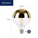 1 x RAW Customer Returns FLSNT Dimmable LED Ediosn Light Bulb Large E27 Vintage, G125 LED Retro Decorative Light Bulb Large Ball, 8W Replaces 60W Incandescent Bulb, 750LM 2700K Warm White, Globe Head Mirror Gold, 1 Piece - RRP €19.67