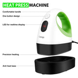 1 x RAW Customer Returns Calogy Transfer Press Mini Heat Press, Press Plotter Machine, Small Hot Press with 3 Heat Settings, Portable Mini Heat Press Temperature Display for T-Shirts, Shoes, Hats, HTV Vinyl Projects Green  - RRP €30.68