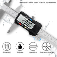 1 x RAW Customer Returns Digital caliper, Qfun stainless steel caliper measuring tools, 150 mm, splash-proof, dustproof, digital caliper with LCD display for household and industrial measurement - RRP €23.99