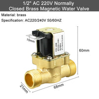 1 x RAW Customer Returns KLYNGTSK 1 2 Solenoid Valve AC 220V 240V Electronic Solenoid Valve Brass Water Valve Normally Closed Solenoid Valve Magnetic Water Valve Direct Operated Valve for Water Control - RRP €15.11