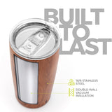 1 x RAW Customer Returns balibetov 591ml Thermo Mug Coffee to Go - Stainless Steel Insulated Coffee Mug to Go - Ideal for Travel, Outdoor, Tea, Wine, Beer and More Wood  - RRP €15.56