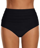 1 x RAW Customer Returns ABINGOO Women s Bikini Bottoms Swimsuit Elastic Tummy Control High Waist Black Beach Swim Shorts Abdominal Ruched Classic Swim Trunks - RRP €21.99