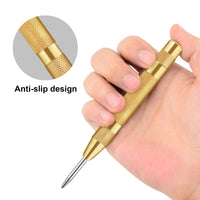 4 x Brand New 2pcs Automatic Center Punch and 2pcs Replacement Punch, 5 Steel Metal Punch Tool, Adjustable Positioning Punch, Hand Tool for Metal, Wood etc Gold  - RRP €28.16