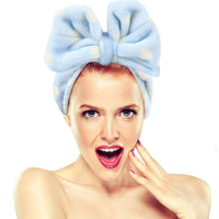 48 x Brand New Hairizone cute elastic hair band with bow for facial cleansing. Adorable towel headband for makeup, shower, spa, massage and sports. Pack of 2. - RRP €628.8