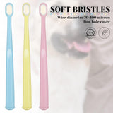 3 x Brand New Pack of 3 dog toothbrushes, ultra-soft bushy nano bristles dog toothbrushes, cat toothbrush, tongue brushing, deep cleaning, oral care toothbrush for small dogs and cats blue, yellow, pink  - RRP €75.6