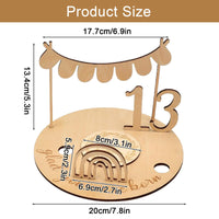 1 x RAW Customer Returns GAESHOW wooden birthday plate, vase and 1-10 numbers wooden children s birthday decoration with engraving, wooden children with candle holder, DIY birthday gift decoration for children, babies, adults - RRP €19.8