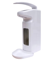 1 x RAW Customer Returns Hygiene365 - Premium disinfectant soap dispenser - manual, arm lever, 500-1000ml refillable, white - robust durable, made in Germany, for public facilities home - RRP €34.9