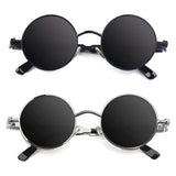 1 x RAW Customer Returns CGID Retro Sunglasses in Steampunk Style Round Metal Frame Polarized Glasses Men Women - RRP €27.22