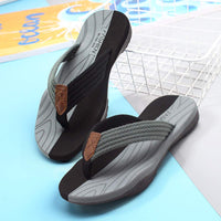 1 x RAW Customer Returns ChayChax Men s Flip Flops Soft Toe Separators Outdoor Sports Beach Sandals Non-Slip Pool Slides Slippers, Black Gray, 44 EU - RRP €22.99