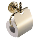 1 x RAW Customer Returns CASEWIND toilet roll holder gold, toilet paper holder wall mounting, wall toilet paper holder with lid brass for drilling - RRP €28.22