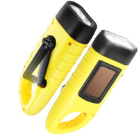 1 x RAW Customer Returns GeeRic Pack of 2 Hand Crank Rechargeable Flashlight, Solar LED Flashlight, Outdoor Emergency Light, Portable Camping Lamps, Hand Crank Solar Carabiner Flashlight, LED Emergency Flashlight - RRP €10.73