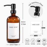 1 x RAW Customer Returns MIUSITE Soap Dispenser Glass, 500ml Soap Dispenser Brown with Stainless Steel Pump, Solid Soap Dispenser Set for Kitchen, Bathroom and Shower, Vintage Brown Glass Bottles with Pump and Labels - 2 Pieces - RRP €18.41