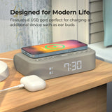 1 x RAW Customer Returns i-box Alarm Clock with Wireless Charging, Bedside Clock Radio Stereo Bluetooth Speaker, QI Wireless Charging with USB Charging Port, Dual Alarm, FM Radio  - RRP €30.24