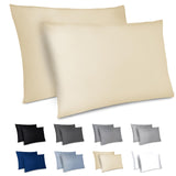 1 x RAW Customer Returns Dreamzie Pillowcase 50x70cm - Pack of 2 Oeko Tex Certified Microfiber with Zipper - Soft and Brushed Pillowcase - Beige - RRP €10.07