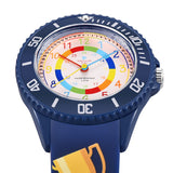 1 x RAW Customer Returns Alienwork Football Boys Learning Watch Children s Watch Boys Girls Navy Blue Silicone Strap Multicolored Children s Watch Waterproof 5 ATM Time Learning - RRP €24.98