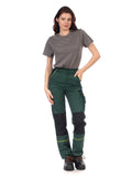 1 x RAW Customer Returns DINOZAVR Fortum work trousers women - workwear women construction site - cargo trousers women with Cordura - green 36 - RRP €41.16