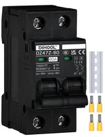 2 x RAW Customer Returns DC disconnect switch 1000VDC solar PV circuit breaker photovoltaic circuit breaker DC36V-500V, 2 pole, 60 Amp  - RRP €30.72