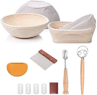 1 x RAW Customer Returns Bread Proofing Basket Liner Danish Beater Mixer Wooden handle bread scoring lame with 5 blades Stainless steel spatula Flexible spatula for sourdough bread - RRP €34.38