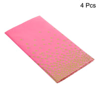 1 x Brand New sourcing map 4 Pack Pink Disposable Plastic Tablecloths 54 x108 Gold Rectangle Table Covers for Birthday Wedding Parties - RRP €20.9