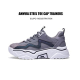 1 x RAW Customer Returns Annvia safety shoes work shoes men women lightweight steel cap shoes sporty breathable non-slip protective shoes with steel caps sneakers S1 white gray size 39 - RRP €48.3