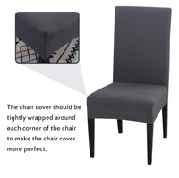 1 x RAW Customer Returns Chair Covers Set of 4 Stretch Chair Covers for Dining Room Chairs, Removable Washable Chairs Protection Decoration Chair Cover for Home, Kitchen, Hotel, Restaurant, Wedding, Party A grey, Set of 4  - RRP €11.48