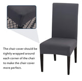 1 x RAW Customer Returns Chair covers set of 4 stretch chair covers for dining room chairs, removable washable chair protection decoration chair cover for home, kitchen, hotel, restaurant, wedding, party A grey, set of 4  - RRP €20.11