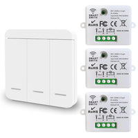 1 x RAW Customer Returns DieseRC Mini Wireless WiFi Switch, 2500W 10A RF Relay Remote Control 3 Receivers with 1 Wireless Wall Switch, Smart Control by Phone via Tuya APP, Alexa Google Home - RRP €57.99