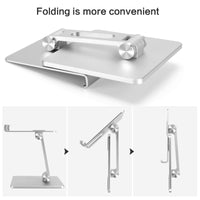 1 x RAW Customer Returns Foldable Aluminum Tablet Stand,Dual Height and Angle Adjustable Holder for 4 -15.6 Tablet Ipad Mobile Phone Silver  - RRP €25.2