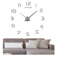 1 x RAW Customer Returns FAS1 Large DIY Modern Wall Clock 3D Adhesive Roman Numeral Stickers Wall Clock, Removable Decoration for Home Office, Battery Not Included Silver  - RRP €19.99