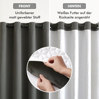 1 x RAW Customer Returns MIULEE Cold and Warm Insulation Thermal Curtain, Double Layer Curtains with Indoor Thermal Insulation Curtain Rings, Gray Thermal Winter Door Curtain, 1 Piece Indoor Thermal Insulation Curtains - RRP €30.79