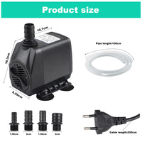 1 x RAW Customer Returns EXLECO Aquarium Pump Submersible Pumps Feed Pump 2000L H 38W Water Pump Fountain Pump Filter Pump Ultra Quiet Fountain Pump with 2M Cable 4 Nozzle Hose Plug for Aquarium Fountain Rockery - RRP €26.11