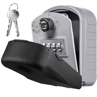 1 x RAW Customer Returns Key safe ENONEO key safe with 4-digit number code with waterproof cover large key box key box wall mounting outside inside for home, car, offices and garages gray  - RRP €27.19