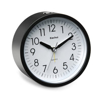 1 x RAW Customer Returns Eachui Analog Alarm Clock Without Ticking with Snooze Function, Night Light, Battery Operated, Silent, Easy to Use Black  - RRP €15.12