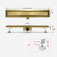 1 x RAW Customer Returns SaniteModar shower channel 70cm, golden tileable shower channel extra flat, stainless steel floor drain - RRP €82.94