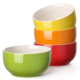 1 x RAW Customer Returns LIFVER cereal bowls, 4 pieces. 600 ml 20 oz soup bowl, premium porcelain, dishwasher and microwave safe, large serving bowls, cereal bowl, dessert bowl, snack bowl, colorful - RRP €31.99