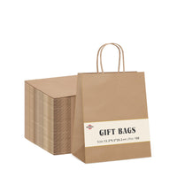 1 x RAW Customer Returns Switory 100 pieces paper bags gift bags brown kraft paper bag with handle for gifts, party, birthday, crafts, retail 13.3 x 9.5 x 20.3 cm  - RRP €26.32