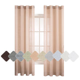 1 x RAW Customer Returns MIULEE Set of 2 Voile Curtain Sheer Linen Curtain with Eyelets Transparent Linen Look Curtain Eyelet Curtain Living Room Window Curtain Translucent Decorative Curtain Bedroom 140 x 175 cm W x H Peach - RRP €26.49